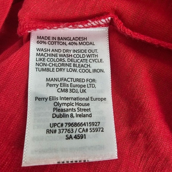 Rafaella Knit Top Womens XXL Red Blouse Short Ruffle Sleeve V-Neck Soft - Picture 9 of 9